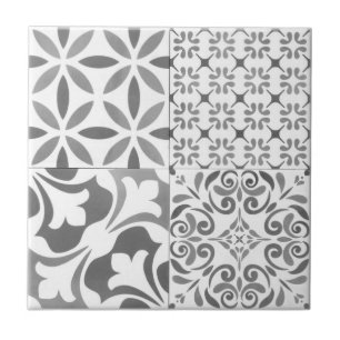 Ceramic Tile - 4 in 1 Shades of Grey