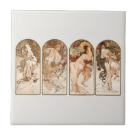 CERAMIC TILE : ALPHONS MARIA MUCHA : THE SEASONS