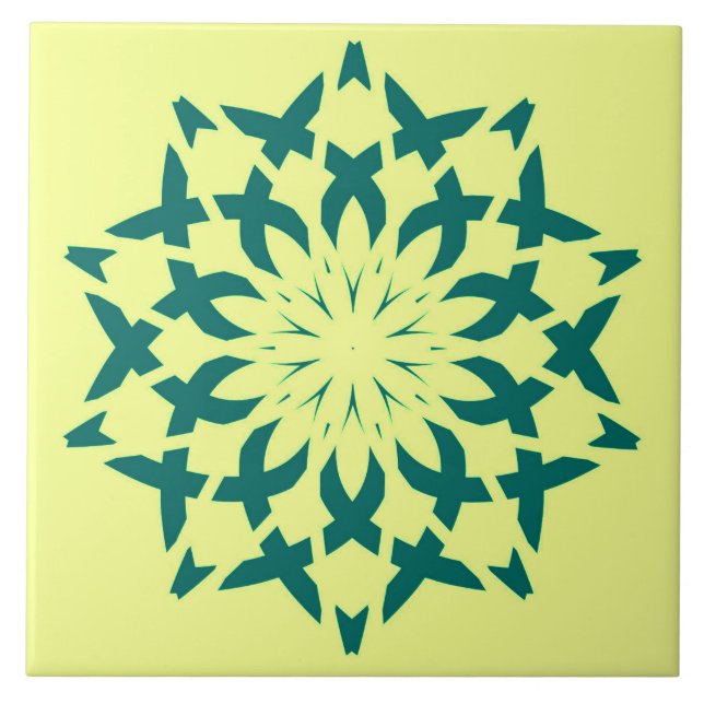 Ceramic Tile, An elegant lemon & green design  Tile (Front)