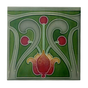 Ceramic Tile - Art Nouveau Fireplace Tile