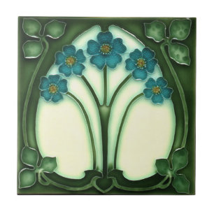 Ceramic Tile - Art Nouveau Forget Me Not