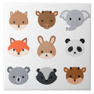 Ceramic tile - Baby Animal Heads