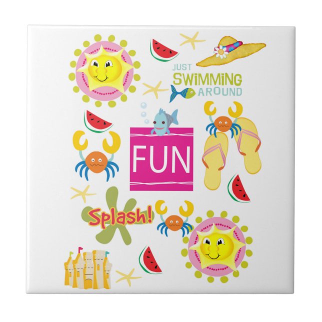 Ceramic Tile Beach House Fun  (Front)