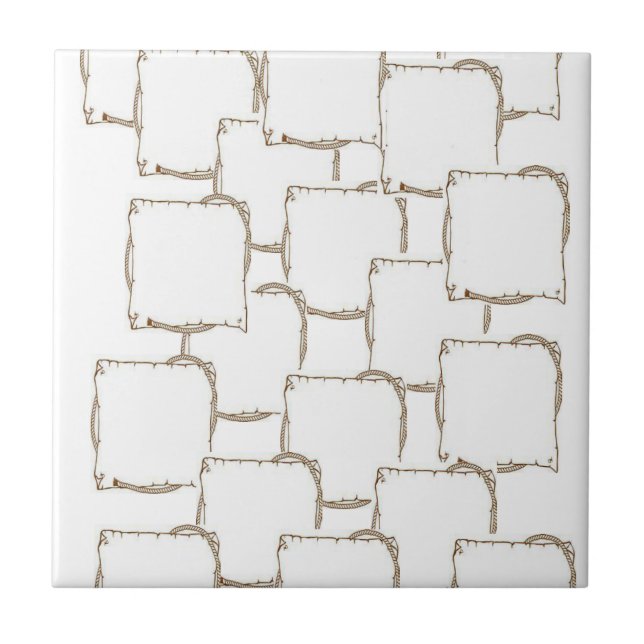 Ceramic Tile Beige Abstract Squares (Front)