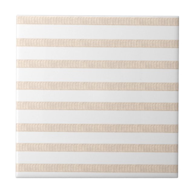 Ceramic Tile  Beige Stripe  (Front)