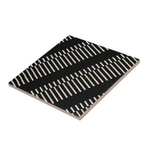 Ceramic Tile Black and Beige Stripe