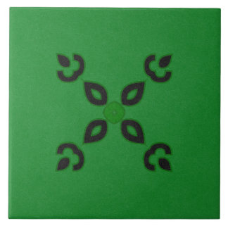 Ceramic Tile- Black and Green Textured Design Tile