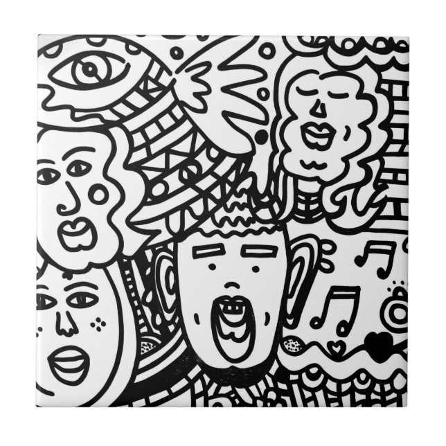 Ceramic Tile - Black and White (Front)