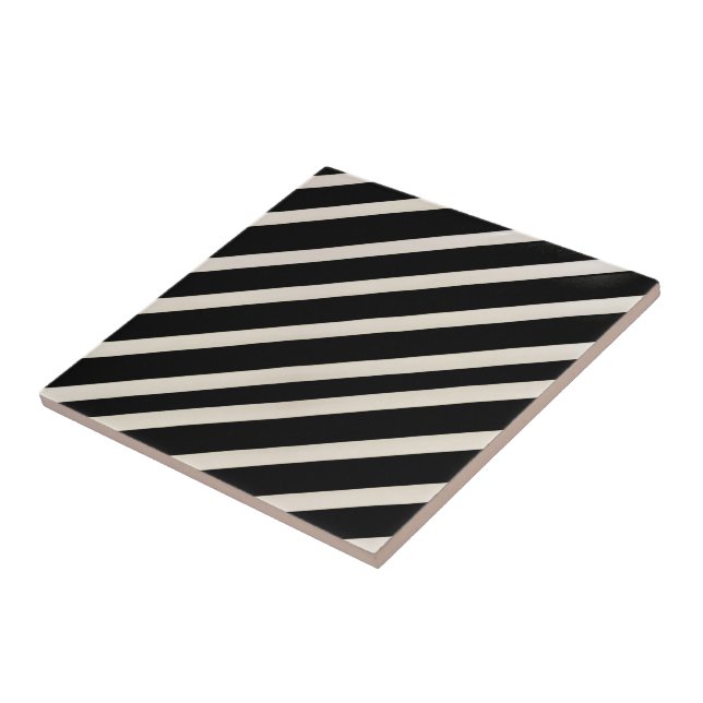 Ceramic Tile Black and White Stripe (Side)