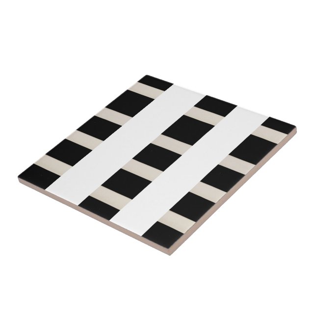 Ceramic Tile Black and White Stripe (Side)