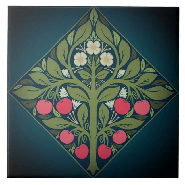 Ceramic Tile - Blossoming Fruit Tree (Front)