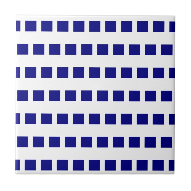 Ceramic Tile Blue & White Checkered (Front)