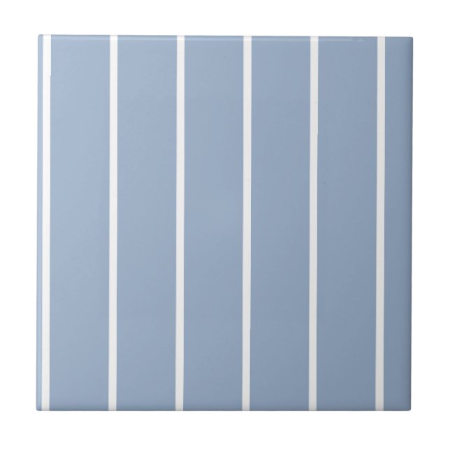 Ceramic Tile Blue & White Stripe  (Front)