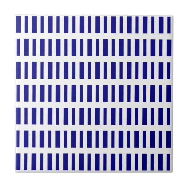 Ceramic Tile Blue & White Stripe (Front)