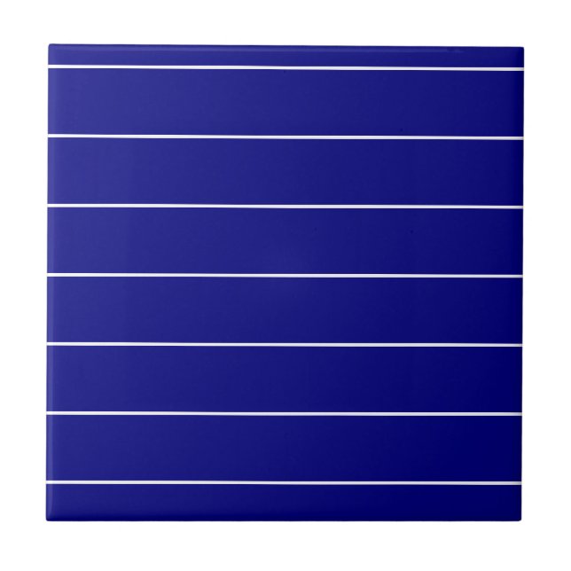 Ceramic Tile Blue & White Stripe (Front)