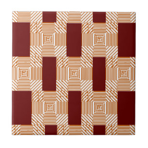 Ceramic Tile Burgundy White Pattern