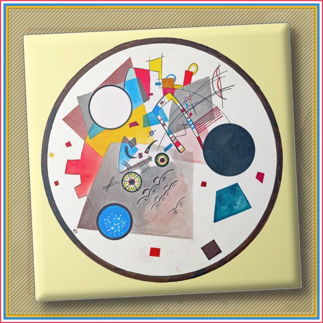 CERAMIC TILE - "Circles in a Circle" - Kandinsky (Another abstract design by artist Wassily Kandinsky on a ceramic tile.)
