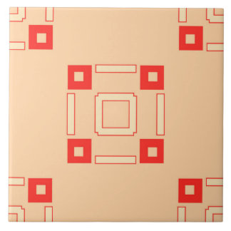 Ceramic Tile- Coral and Peach Tiled Pattern Tile