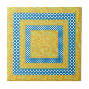 Ceramic Tile: Country-Style Daffodils, Polka Dots Tile