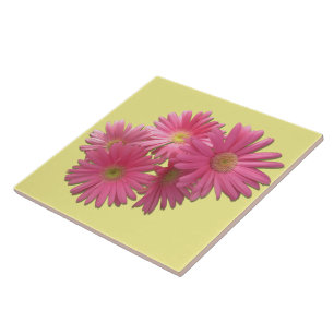 Ceramic Tile - Dark Pink Gerbera Daisies