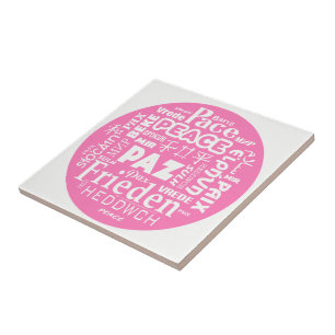 Ceramic tile display Peace Paz Pax multilingual