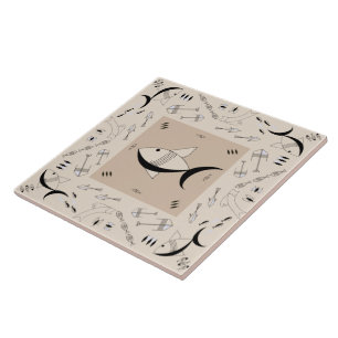 Ceramic Tile FABULOUS 1950s FISH Retro Vintage