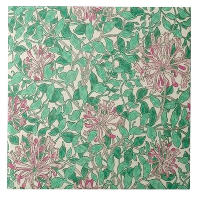 Ceramic tile fireplace William Morris designs 010 (Front)