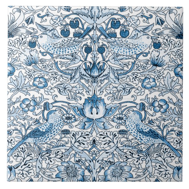Ceramic tile fireplace William Morris designs 013 (Front)