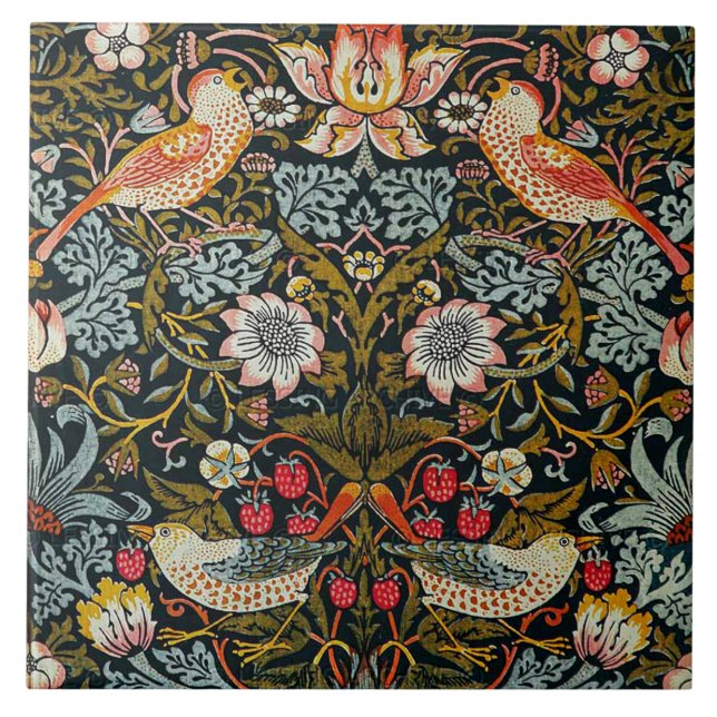 Ceramic tile fireplace William Morris designs 014 (Front)