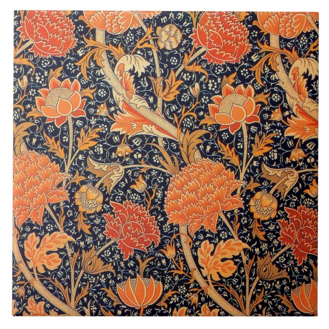 Ceramic tile fireplace William Morris designs 06 (Front)
