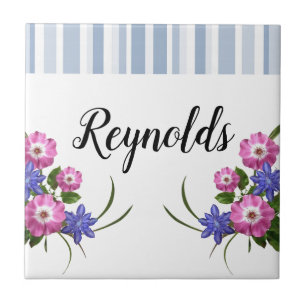 Ceramic Tile Floral Flowers Stripe