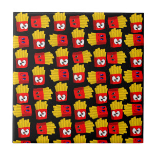 Ceramic Tile French Fries Black Red