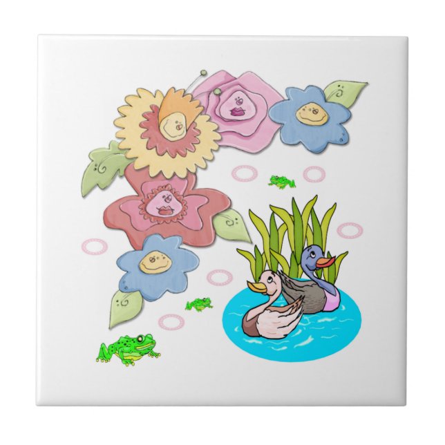 Ceramic Tile Frog Duck Wildlife (Front)