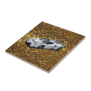 Ceramic Tile Gold Car