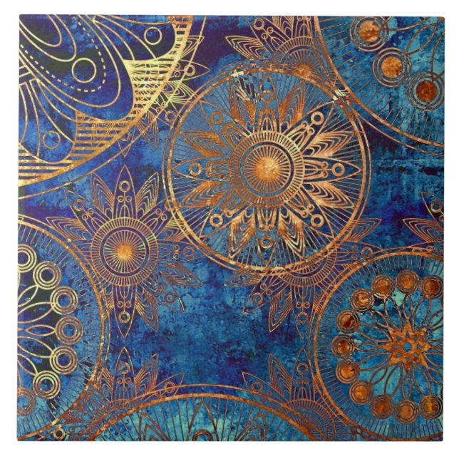 Ceramic tile - Gold Wheels (Front)