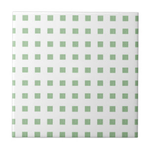 Ceramic Tile Green & White Squares