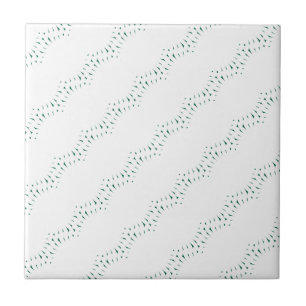 Ceramic Tile  Green White Sun