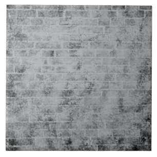 Ceramic Tile Grey Distressed Brick Wall Decor