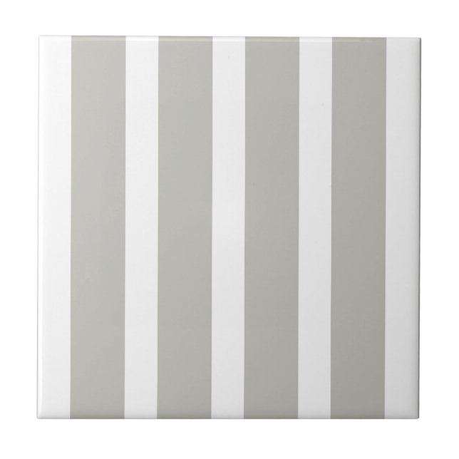 Ceramic Tile Grey & White Stripe Square (Front)