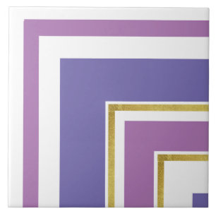 Ceramic Tile - Lilac With Gold Split Corner