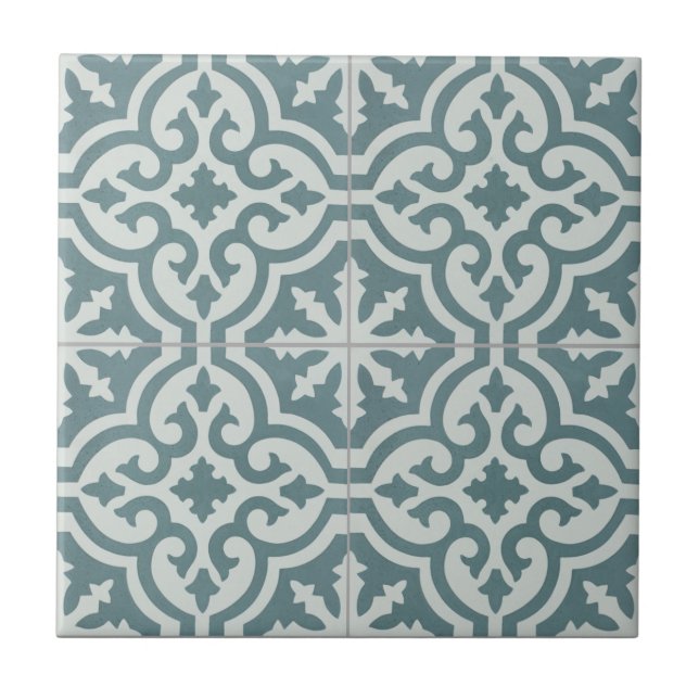 Ceramic Tile - Moroccan Style Teal (Front)