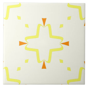 Ceramic Tile- Orange and Yellow Tiled Pattern Tile