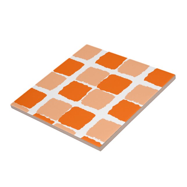 Ceramic Tile Orange Squares (Side)