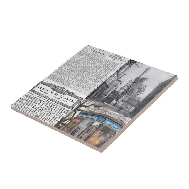 Ceramic Tile Paris France Newspaper (Side)