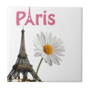 Ceramic Tile Paris France White Daisy