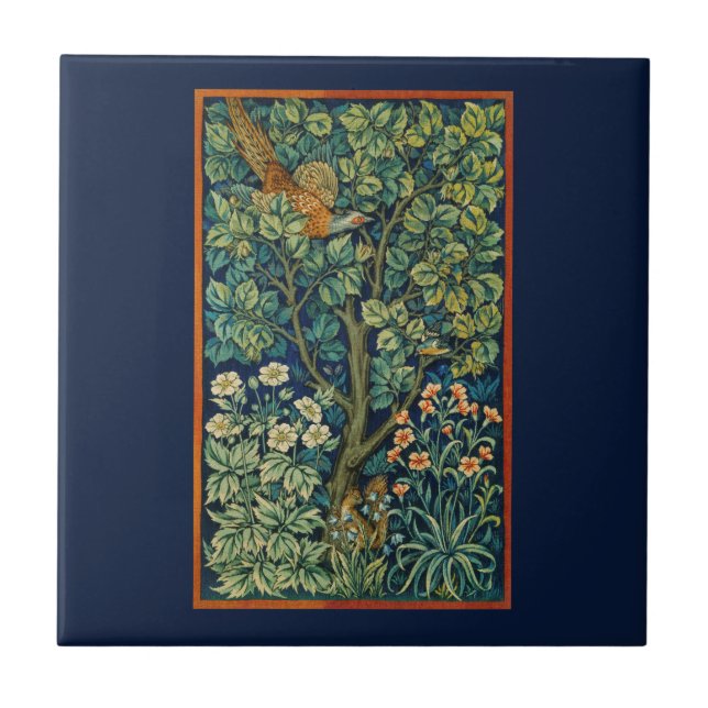 CERAMIC TILE : PHEASANT : WILLIAM MORRIS (Front)