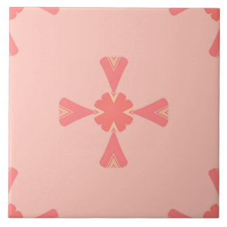 Ceramic Tile- Pink and Yellow Tiled Pattern Tile