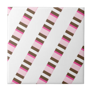 Ceramic Tile Pink Brown White Stripe
