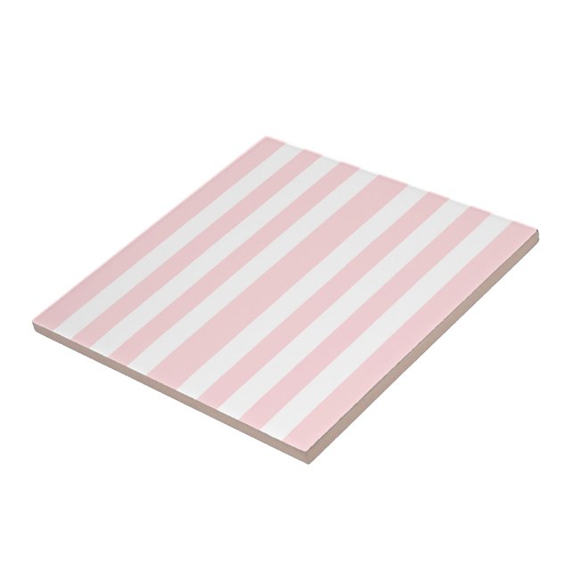Ceramic Tile Pink & White Stripe (Side)