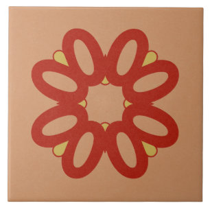 Ceramic Tile- Red and Yellow Textured Design Tile